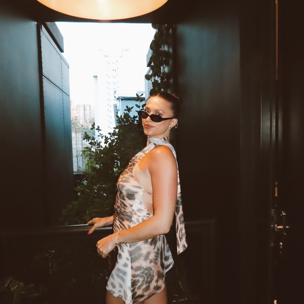 Chic Animal Print One-Shoulder Dress - Picture 3 of 3